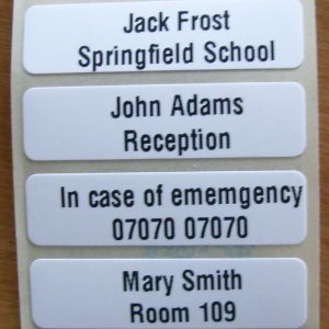 20 Iron On Polyester Personalised School Uniform Name Labels 